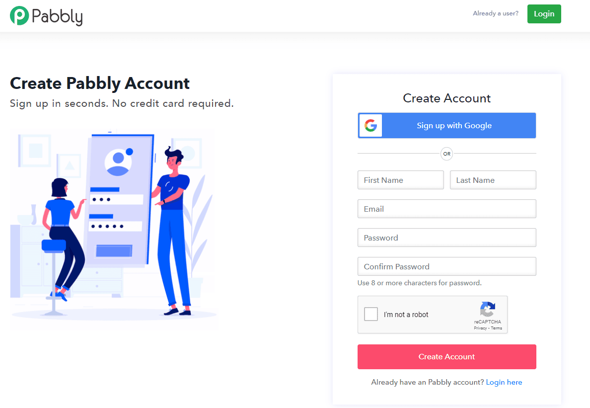 Make pabbly connect account