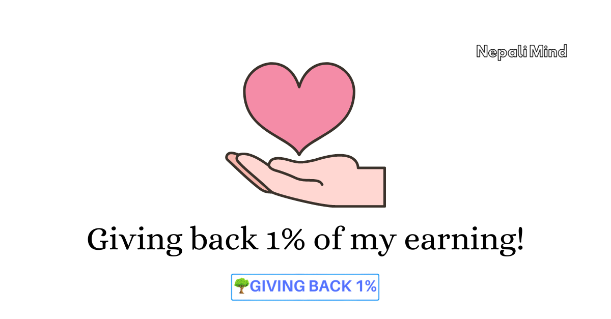 Giving back 1% of my earning!